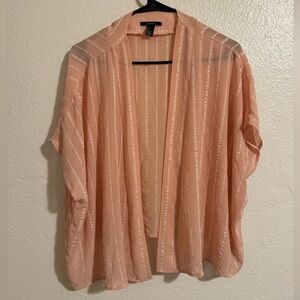 Pink sheer short sleeve cardigan